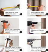 Acoustic Wood Veneer Slat Panels for Interior Wall and Ceilings Décor | 3D Seamless Spliced Wood Wall Panels | Sound Absorbing Decorative Panels | Luxury Real Wood | Natural Walnut x 2 Pack eazart