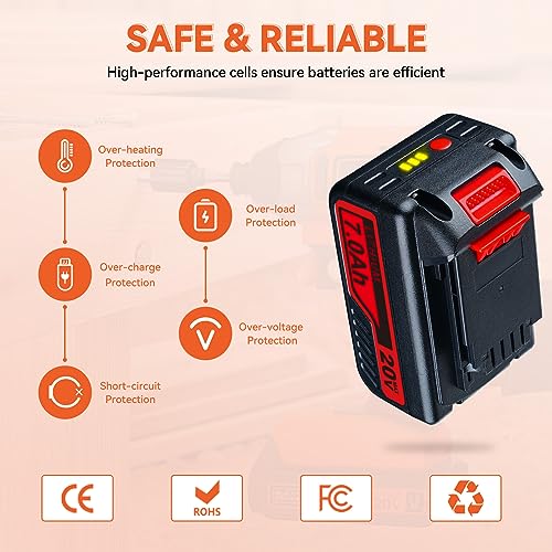 VANON 2Pack Lithium LB2X4020 7.0Ah 20V MAX Replacement for Black and Decker 20V Battery LBXR20 LBXR20-OPE LB20 LBX20 LBX4020 LB2X4020-OPE Visit The Store VANON