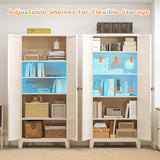 Zevemomo 70.87" Tall Metal Storage Cabinet with 3-Digit Combination Lock, Steel Pantry Cabinet with 4 Adjustable Shelves & 2 Doors, Secure Freestanding Organizer for Home, Office, Garage, Beige Zevemomo