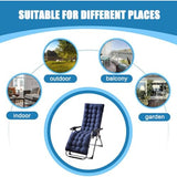 Gfgift Patio Chaise Lounger Cushion, Lounge Chair Recliners Chair Cushions, Rocking Chair Sofa Cushion with 6 Ties,Thick Padded Swing Bench Cushion，61x18.89x3.14in (Navy Blue)