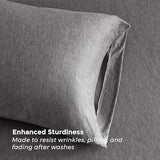 Pure Bedding Bed Sheets - Full Sheet Set [6-Piece, Heather Dark Grey] - Hotel Luxury 1800 Brushed Microfiber - Soft and Breathable - Deep Pocket Fitted Sheet, Flat Sheet, Pillow Cases Pure Bedding