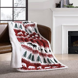 Eddie Bauer - Blanket, Super Soft Reversible Sherpa & Brushed Fleece Bedding, Throw Blankets for Couch, Ideal for Lounging (Grizzly Peak Red) Eddie Bauer