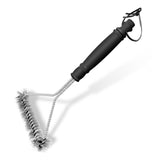 12 in Long Handle Barbecue Brush, BBQ Brush, Stainless Steel Brush Head, Barbecue Cleaning Brush with Lanyard, Suitable for All Kinds of Metal, Porcelain, Infrared Barbecue Grill WAKCHOU