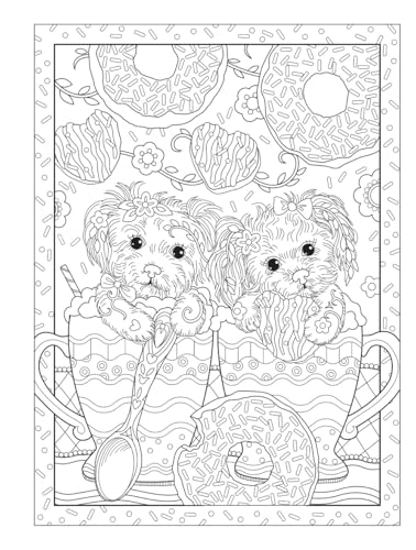 Creative Haven Playful Puppies Coloring Book: Relax & Find Your True Colors (Adult Coloring Books: Pets)