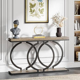 Tribesigns Console Table, 55-Inch Industrial Entryway Table with Geometric Metal Frame, Narrow Long Wood Accent Sofa Table for Living Room, Entrance, Hallway, Vintage Grey Tribesigns