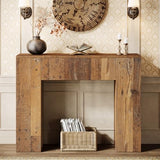 Tribesigns 39'' Farmhouse Console Table, Narrow Sofa Entryway Table with Drawer, Small Wooden Entrance Table for Living Room, Hallway, Foyer, Distressed Brown Tribesigns