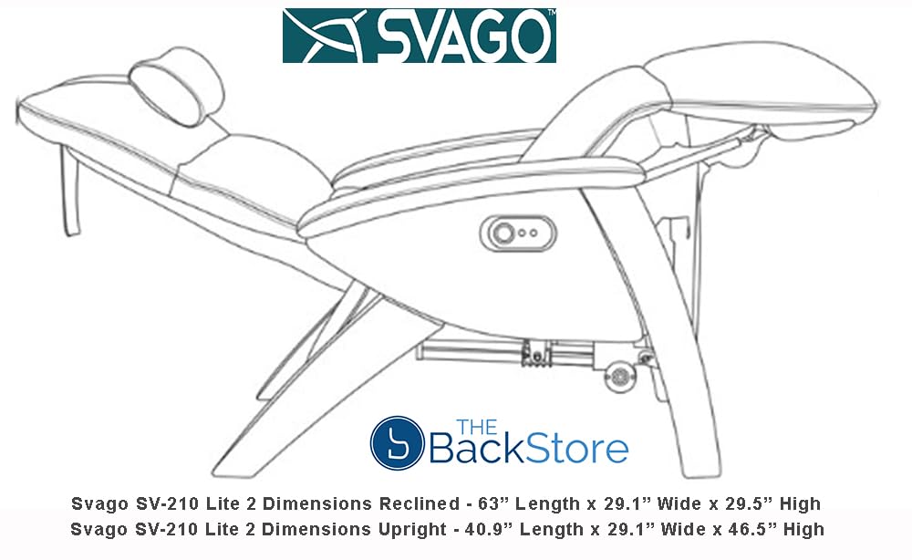 Svago Lite 2 SV210 Dual Power Infinite Position Zero Anti Gravity Recliner Chair with Heat and Air Massage - Black Svago