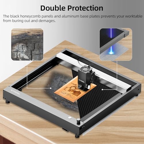 UniTak3D Honeycomb Laser Bed 300 x300 mm Working Table for S1/RAY5 Engraver,Fast Heat Dissipation and Desktop Protection with Aluminium Plate(Working Area:10.245x10.24in) UniTak3D