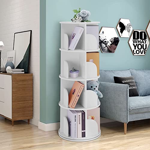 NAIYUFA 360-Degree Rotating Bookshelf - Versatile Floor Standing Bookcase for Kids & Adults - WoodArtSupply