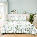 DILIMI Twin Comforter Set for Girls, Reversible 5 Pieces Comforter Twin Size Bed, Green Leaf Ultra Soft Twin Bedding Sets with Comforter, Flat Sheet, Fitted Sheet, 2 Pillowcase DILIMI