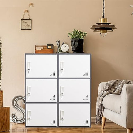 iCHENGGD 3 Door Metal Locker Steel Storage Cabinet, Office Storage Lockers for Employees, Vertical Metal Cabinets for Home,Office,School,Room Storage Organizer iCHENGGD