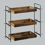 SANRETAHO Rustic Brown 3-Tier Wooden Bathroom and Kitchen Organiser Shelf SANRETAHO