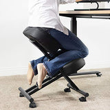 Ergonomic Kneeling Chair, Adjustable Stool for Home and Office - Improve Your Posture with an Angled Seat - Thick Comfortable Moulded Foam Cushions - Brake Casters DRAGONN