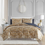 Juicy Couture Twin/Twin XL Leopard Satin Comforter Set - Cheetah Print 2-Piece Machine Washable Reversible Animal Print Bedding Comforter and Sham Set Juicy Couture