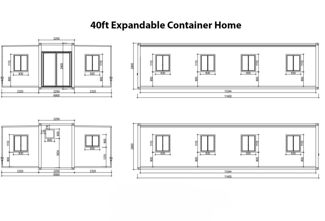 40FT Tiny House to Live in,SAA Portable Prefab House with 3 Bedroom 1 Full Equipped Bathroom and Kitchen,Foldable Mobile Home with Steel Frame,Prefabricated Expandable Container House for Adu - WoodArtSupply