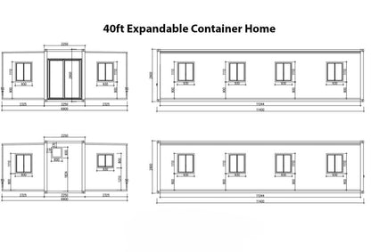 40FT Tiny House to Live in,SAA Portable Prefab House with 3 Bedroom 1 Full Equipped Bathroom and Kitchen,Foldable Mobile Home with Steel Frame,Prefabricated Expandable Container House for Adu - WoodArtSupply