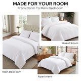 Cozyide White Duvet Cover Queen Size, Soft 3-Piece Seersucker Queen Duvet Cover Set, All Seasons Bedding Set with Zipper Closure and Corner Ties(90"x90", 2 Pillow Cases 20"x26") Cozyide
