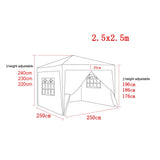 Panana Pop Up Outdoor Gazebo 8.2''x8.2'' Marquee Garden Awning Tent Folding Canopy with 4 Sidewall and Carrying Bag for Festival Wedding Party 2.5MX2.5M (2.5x2.5m, Gray) Panana