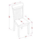 East West Furniture CAC-MAH-LC Capri Kitchen Dining Chairs - Faux Leather Upholstered Solid Wood Chairs, Set of 2, Mahogany East West Furniture
