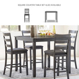 Signature Design by Ashley Bridson 6 Piece Dining Set, Includes Rectangular Dining Table, 4 Ladderback Chairs & Bench, Wood, 36" W x 60.13" D x 30" H, Gray Signature Design by Ashley