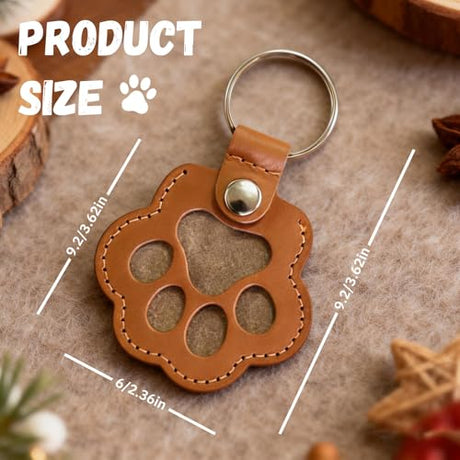 houlishu 5PCS Leather Paw Pet Hair Keepsake Keychain, Pet Memorial Gift for Dog & Cat Lovers houlishu