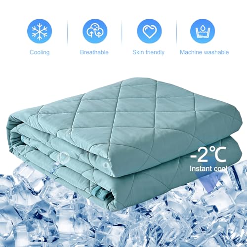 EVOLIVE Elastane Diamind Quilted All Season Light Weight Single Reversible Cooling Quilt/Comforter (Blue, Full/Queen) EVOLIVE