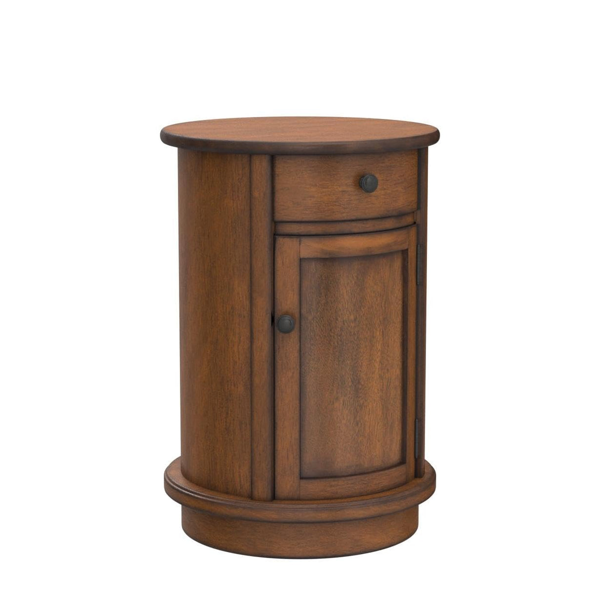 Decor Therapy Keaton Round Storage Side Table, Honeynut Decor Therapy