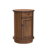Decor Therapy Keaton Round Storage Side Table, Honeynut Decor Therapy