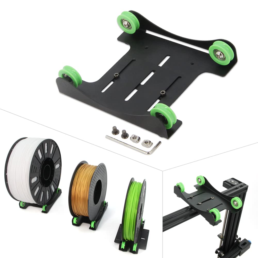 Yeebyee 3D Printer Filament Holder Universal Adjustable Material Shelf Fixed Support Tray Mount Rack Bracket with Bearing Pulley for PLA ABS 0.5kg-3kg All 3D Printer Filament Yeebyee