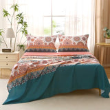 MUXHOMO Full Size 4 Piece Sheet Set, Soft & Breathable Sheet for Bedroom with Deep Pocket Up to 16", Wrinkle-Free & Cooling Bed Sheet with Flat Sheet, Fitted Sheet & Pillowcases - Bohemian Flowers MUXHOMO