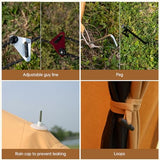WaldZimmer Canvas Bell Tent 10ft Ginger with Stove Jack and Zipped Removable Floor, Luxury Outdoor Glamping Yurt Cotton Tent for Family Truck Car Camping Hunting Party WaldZimmer
