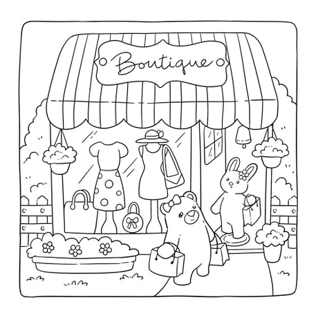 Adorable Shop: Cute & Simple Coloring Book for Adults and Kids Featuring the Joyful Daily Life of Animal Characters TAD Publishing LLC