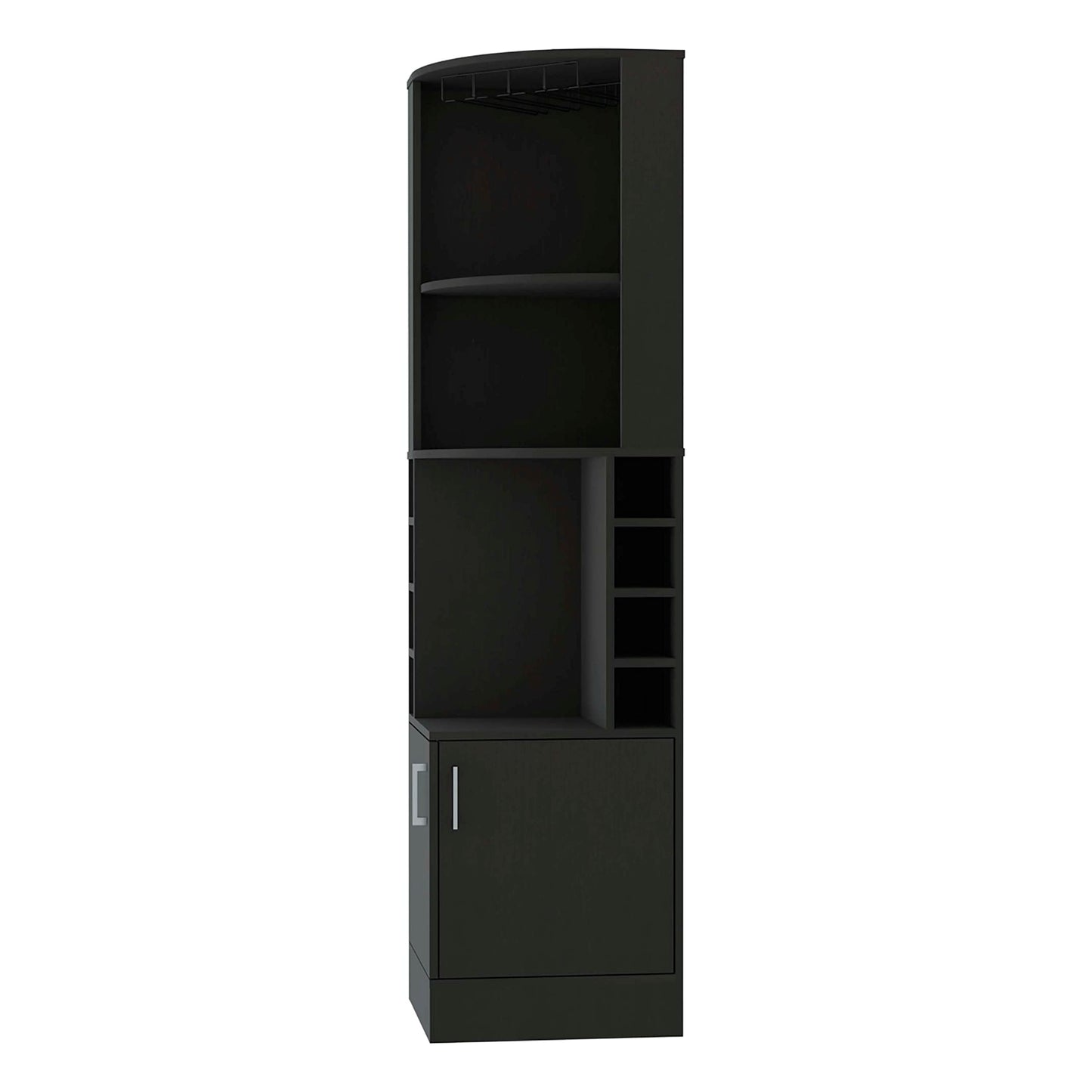 FM FURNITURE Delhi Corner Bar Cabinet, Eight Wine Cubbies, Glass Rack, Double Door Cabinet for Living Room