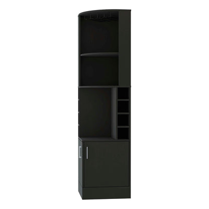 FM FURNITURE Delhi Corner Bar Cabinet, Eight Wine Cubbies, Glass Rack, Double Door Cabinet for Living Room