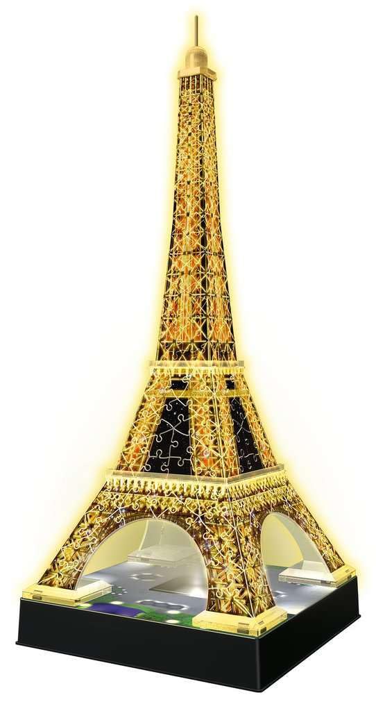Ravensburger Eiffel Tower - Night Edition | 216-Piece 3D Jigsaw Puzzle for Kids and Adults | Precision Fit with Easy-Click Technology | Displayable & Durable Model | Over a Century of Quality Ravensburger
