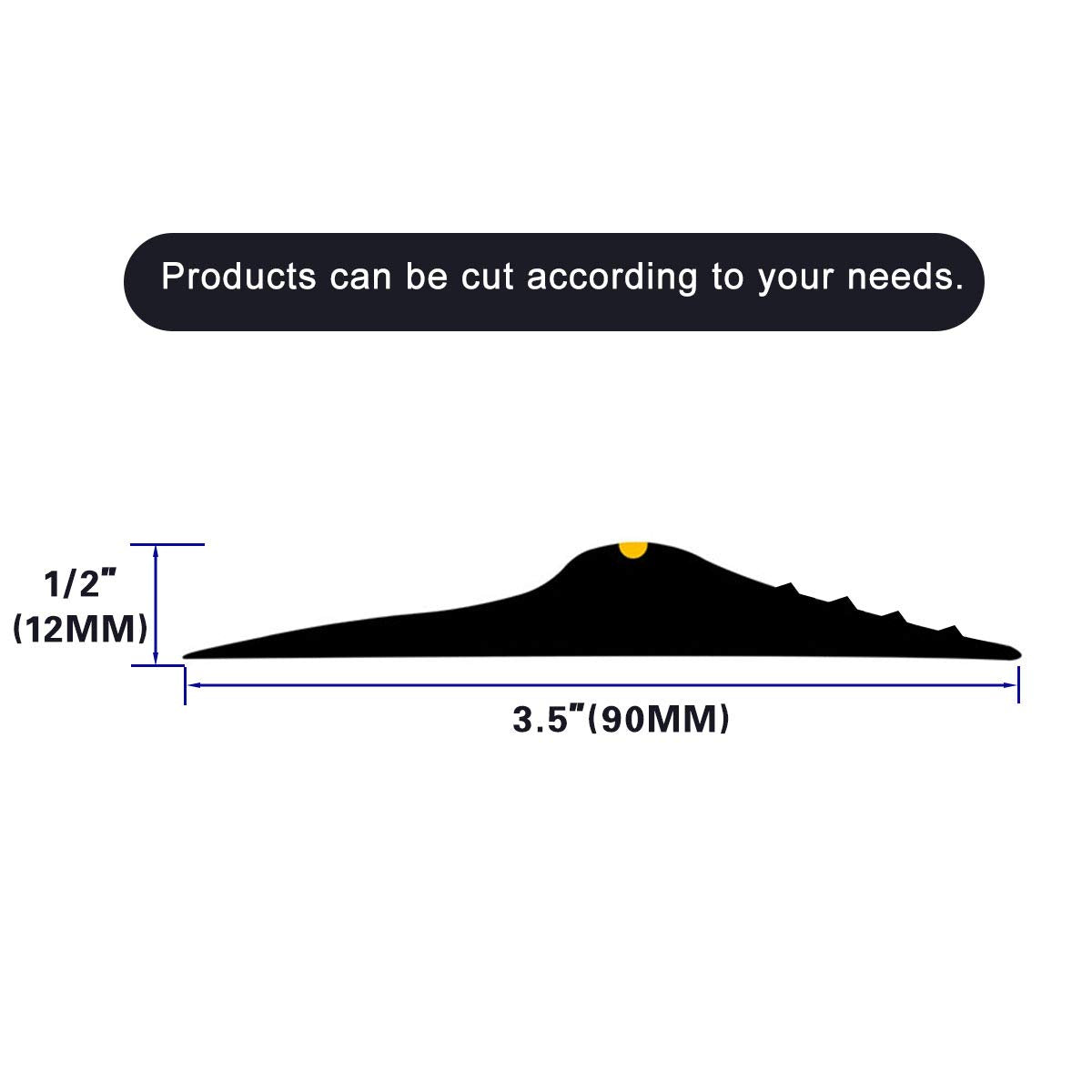 10Ft/3M Universal Garage Door Rubber Threshold Strip, Weatherproof Seal Strip DIY Weather Stripping Replacement, Not Include Adhesive/Sealant (Black) ToLanbbt