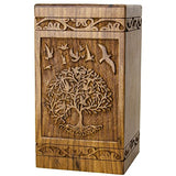 INTAJ Cremation Urns for Human Ashes Companion Male Female Wooden Tree of Life Urns Box and Casket for Ashes Men Women Child Pets Cat Dog Urn Burial INTAJ