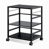 DEVAISE Mobile 3-Shelf Printer Stand with Adjustable Shelves, Modern Printer Cart with Large Storage Space, Printer Stand for Home Office, Black DEVAISE
