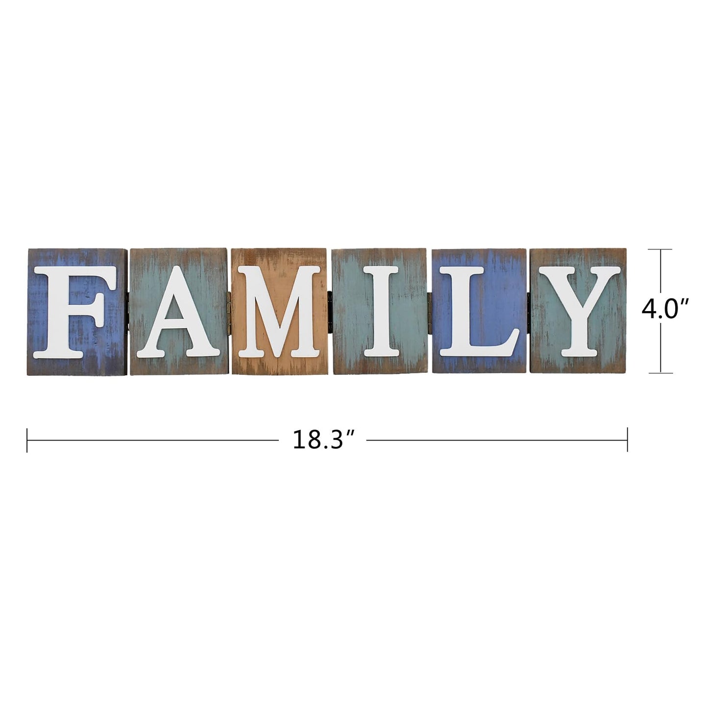 Wooden Home Sign Table Top Decor Decorative Letters Signs Freestanding Family Word Block Rustic Tabletop Centerpiece for Shelf Fireplace Mantel Farmhouse Kitchen Living Room (family) - WoodArtSupply