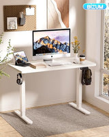 BIZUM Standing Desk Electric Adjustable Computer Desk-Stand up Desk Office Gaming Home Office Memory Desks 48x24 inches White BIZUM