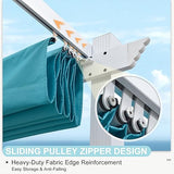 PURPLE LEAF 10' X 12' Outdoor Retractable Pergola with Sun Shade Canopy Cover White Patio Metal Shelter for Garden Porch Yard BBQ Beach Gazebo Grape Trellis Pergola, Turquoise Blue PURPLE LEAF