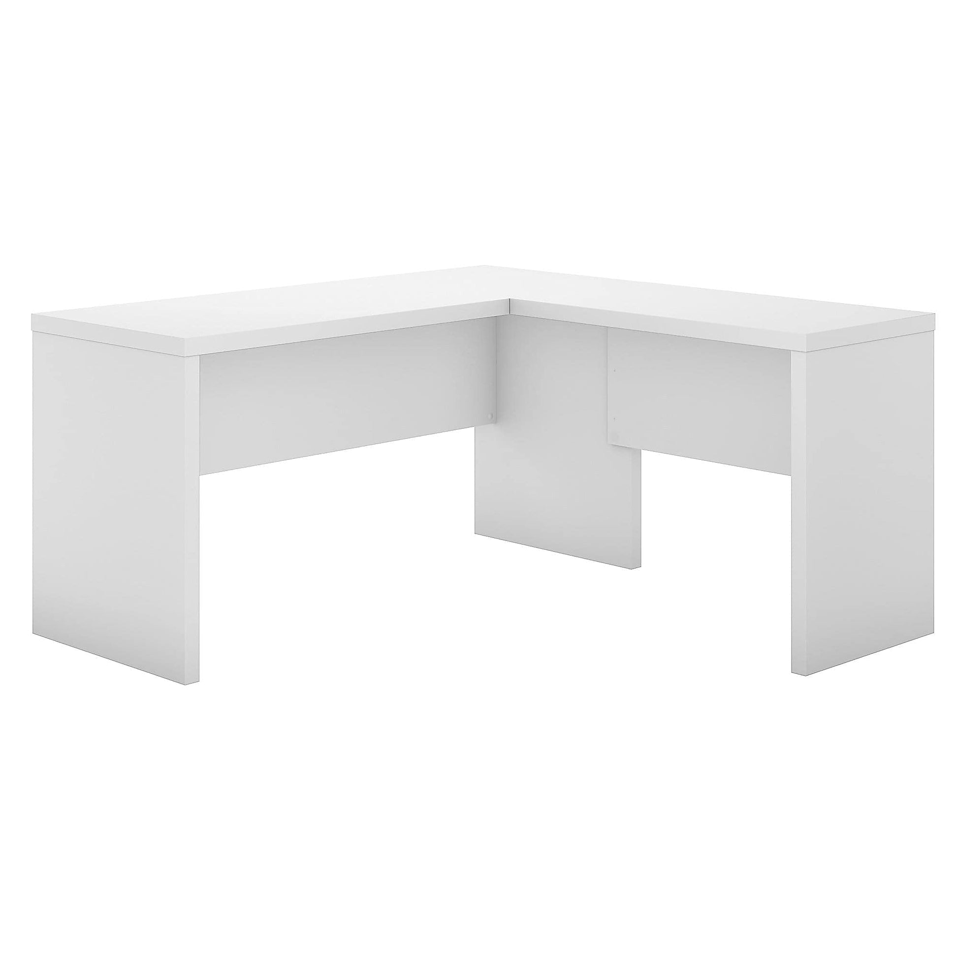 Office by kathy ireland Echo L Shaped Desk, Pure White/Pure White (ECH026PW) - WoodArtSupply