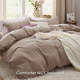 Bedsure Khaki Duvet Cover King Size - 3 Pieces Prewashed Extra Soft Bedding Set, Includes 1 Duvet Cover 104x90 Inches with Zipper Closure & 2 Pillow Shams, Comforter Not Included Bedsure