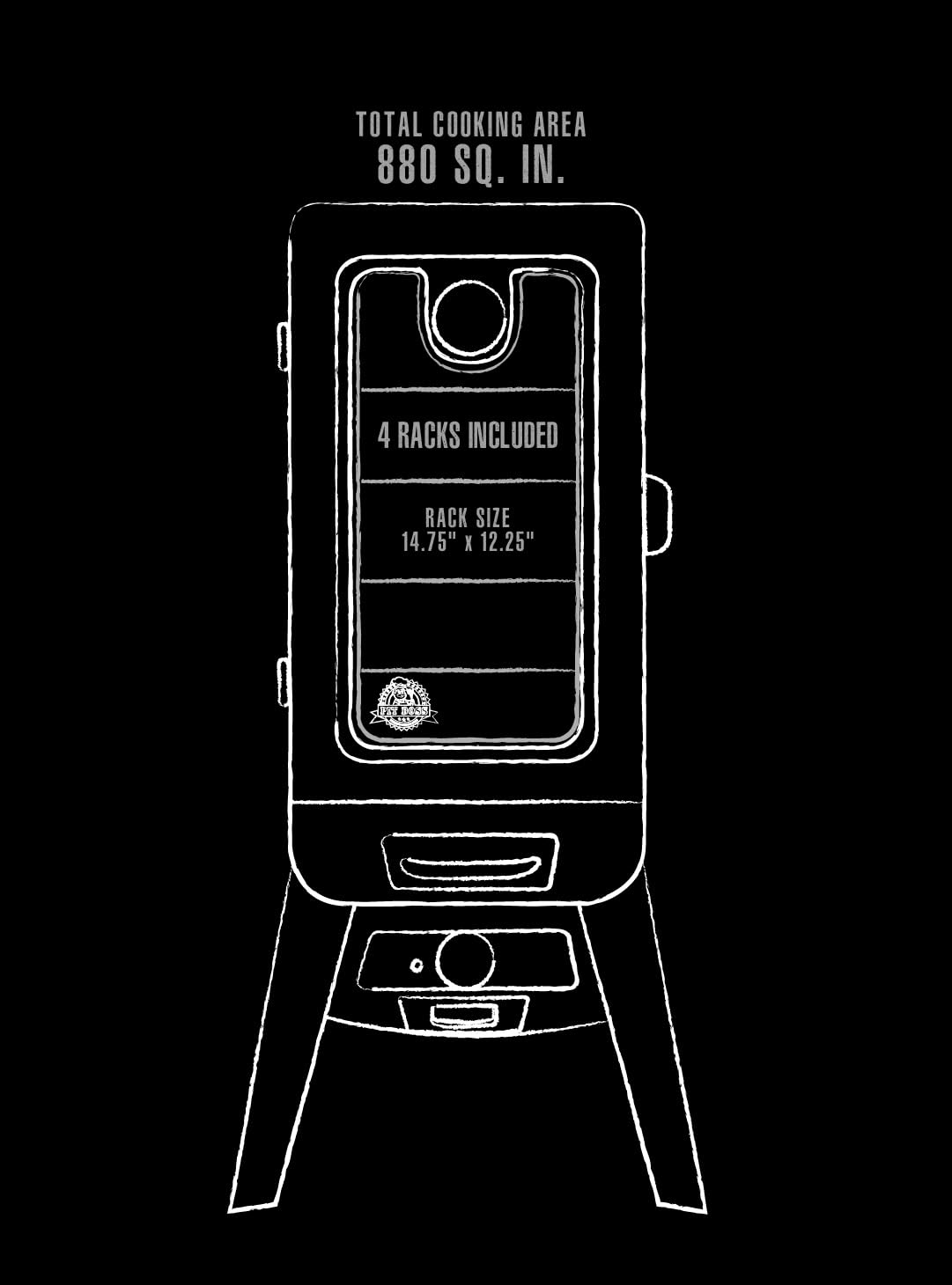 Pit Boss Grills PBV3G1 Vertical Smoker, Red Hammertone 684 sq inches (pack of 1) PIT BOSS