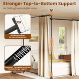 Bonpally Room Divider Curtain Rod, No Drilling Tension Rod for Room Separation, 4-10ft(H) 28-114inch(W) Adjustable Heavy Duty Floor to Ceiling Wall Divider Room Partition Privacy Separator, Black Bonpally