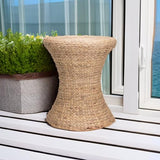 Household Essentials Hourglass Water Hyacinth Wicker Table, Natural Household Essentials