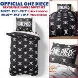 Get Trend One Piece Single Duvet Cover Set with Pillowcase for Boys, Girls, 53"x79", Soft Kids Bedding, Anime Gifts for Kids (Multi One Piece) Get Trend