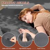 6-Inch Tri-Fold Foldable Mattress, Folding Sofa Bed with Removable Washable Cover, Portable Futon Mattress Full Size Floor Guest Mat with Non-Slip Bottom & Carry Handles for Camping (Grey, Queen) AOLVDOW
