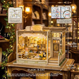 fifijoy DIY Miniature Dollhouse Kit - Jewelry Shop DIY Miniature House Kit for Adults and Teens, 3D Wooden Puzzle Tiny House Model with LED Light, Unique Gift for Family, Friends (Vitrine’s Tale)