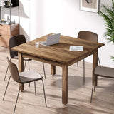 Tribesigns 39.4-Inch Square Conference Table for 4 People, Small Wooden Meeting Room Table with Solid Wood Legs and Thicken Tabletop for Conference Room Seminar Room Boardroom (Greyish-Brown) Tribesigns